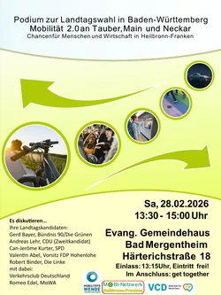 Mobilität 2.0 an Tauber, Main und Neckar - Podiumsdiskussion am 28.02.2026